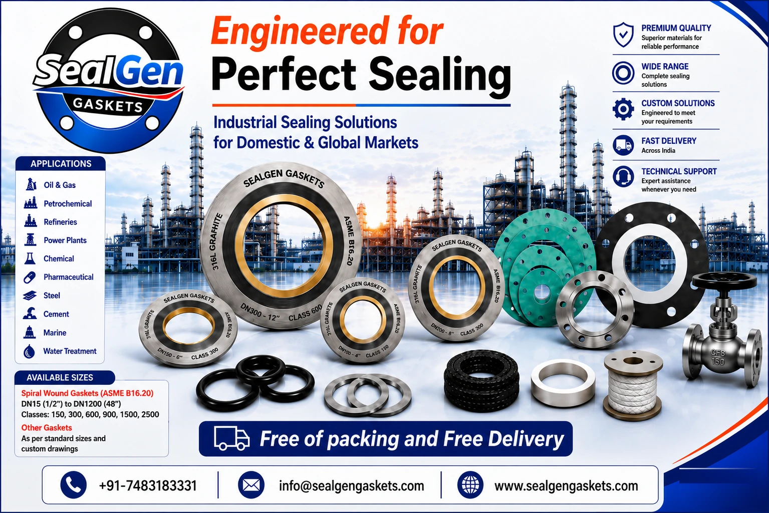SealGen Gaskets industrial sealing solutions and product range